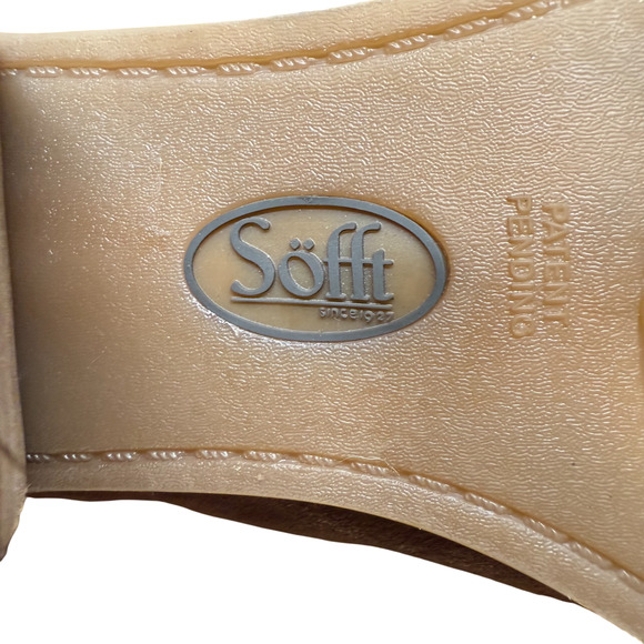 SOFFT McKenna Women's 9M Peep Toe Heeled Sandals Smoked Suede Metallic Shoes - Picture 12 of 16